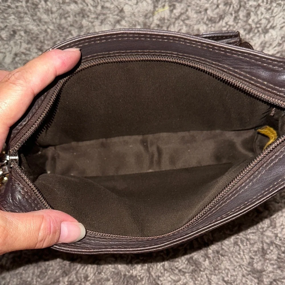 Elegant Dark Brown Leather Clutch
